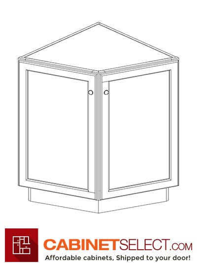 AZ-AB24 (Base): Champagne Shaker 24″ Angle Base End Cabinet
