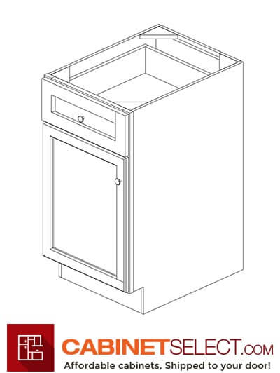 AZ-B18: Champagne Shaker 18″ 1 Drawer 1 Door Base Cabinet