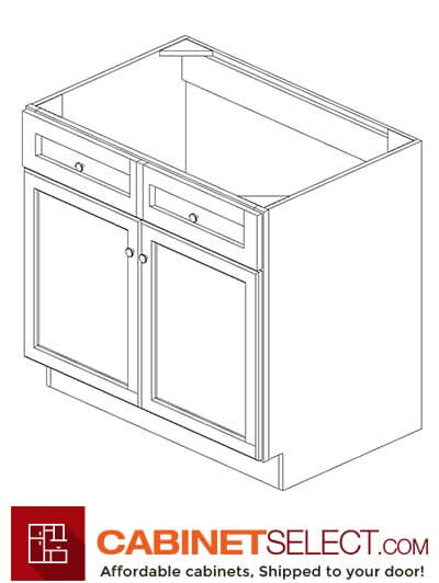 AZ-SB36B: Champagne Shaker 36″ 2 Door Sink Base Cabinet