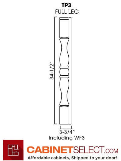 PH-TP3/WF34-1/2″: Petit Oak Shaker Decor Leg