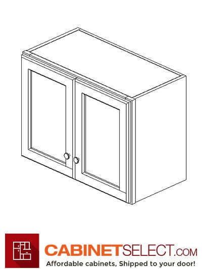 AH-W2415B: Homestead Oak Shaker 24″ Double Door Bridge Wall Cabinet
