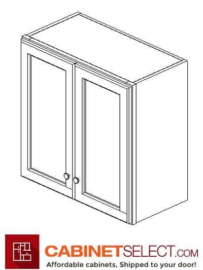 AG-W2424B: Greystone Shaker 24" Double Door Bridge Wall Cabinet