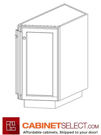 AW-BTC12R: Ice White Shaker 12" Angle Base End Cabinet