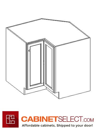 AW-LS3612S: Ice White Shaker 36" Lazy Susan Base Cabinet