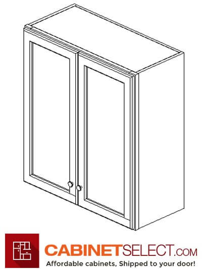 AW-W2730B: Ice White Shaker 27" Double Door Wall Cabinet