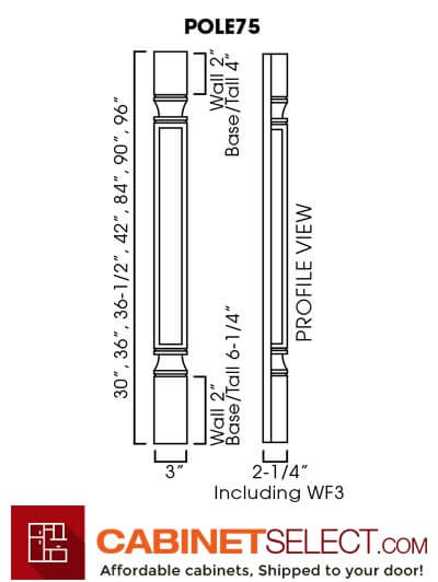 TQ-POLE75-W330: Townplace Crema Decor Leg