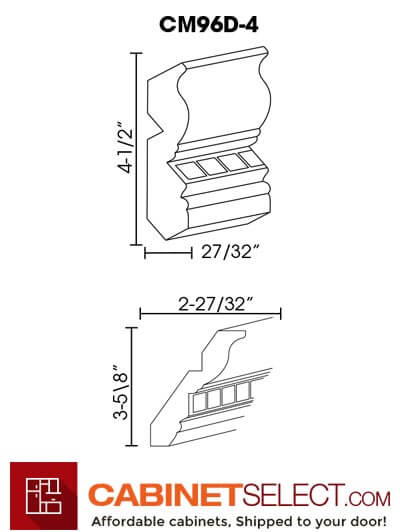 AW-CM96D-4: Ice White Shaker Crown Molding