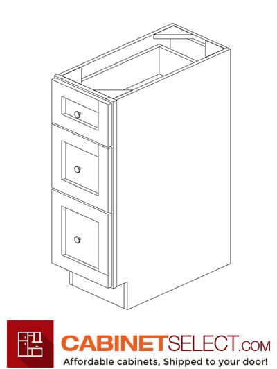 TQ-DB12(3): Townplace Crema 12″ 3 Drawer Base Cabinet