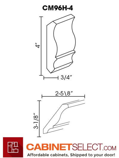 TW-CM96H-4: Uptown White Crown Molding