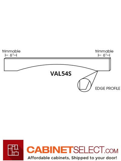 TW-VAL54S: Uptown White 54" Arched Valance