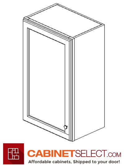 TW-W1836: Uptown White 18" Single Door Wall Cabinet