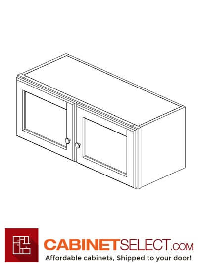 TW-W3012B: Uptown White 30" Double Door Bridge Wall Cabinet