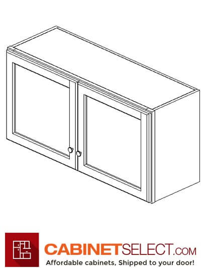TW-W3615B: Uptown White 36″ Double Door Bridge Wall Cabinet