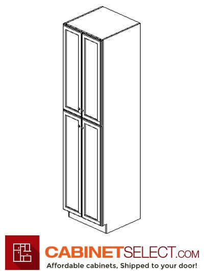 TW-WP2490B: Uptown White 24" 2 Door Pantry Cabinet
