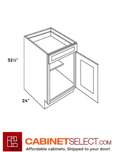 L10-B9HA: Luxor White 9″ Single Door Base Cabinet ADA