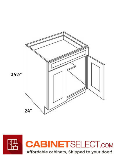 L10-B24HA: Luxor White 24″ Double Door Base Cabinet ADA