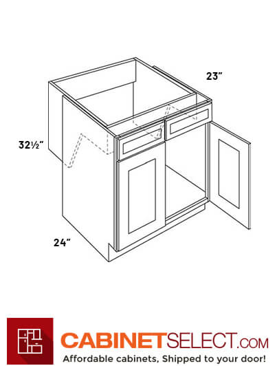 L10-SB33-HR: Luxor White 33″ Two Door Removable Sink Base Cabinets ADA