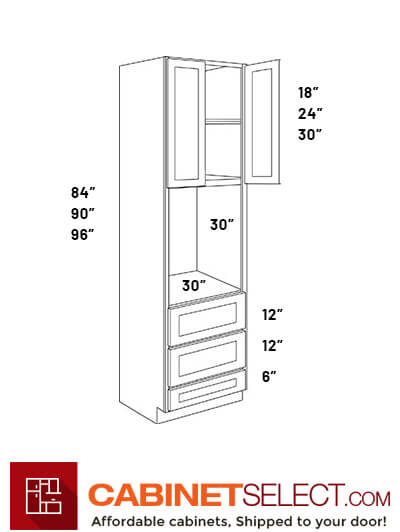 L02-OV3396: Luxor Smokey Grey 33″ Double Door Oven Cabinets