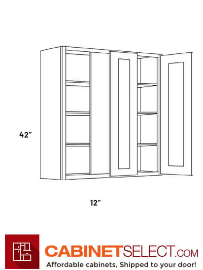 L10-BLW27/3042: Luxor White 27″ Blind Corner Wall Cabinet