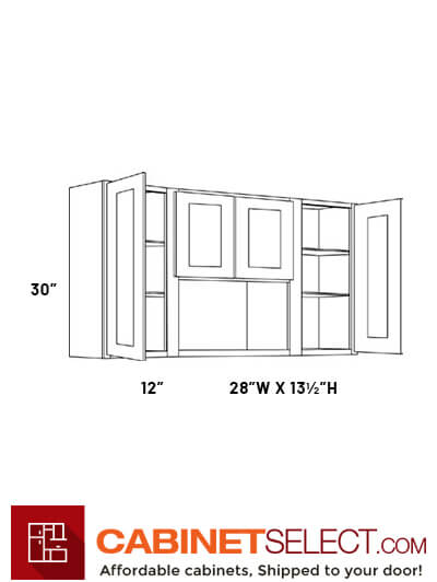L10-W6030: Luxor White 33″ Four Door Wall Cabinet With Microwave Pocket