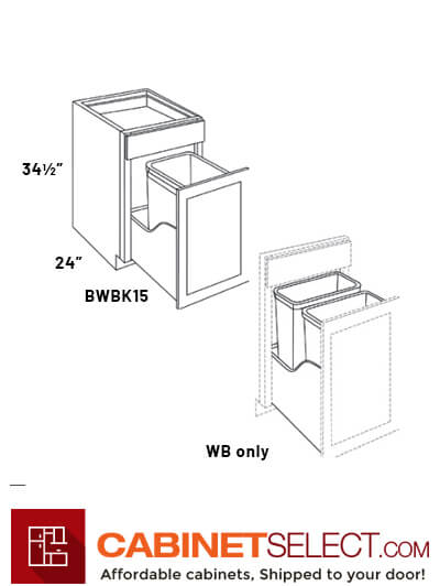 L10-WB18 (2-B): Luxor White 18″ Double Waste Basket only