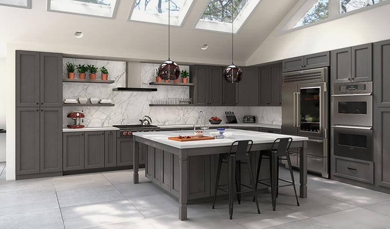 Midtown Grey Kitchen Cabinets Layout