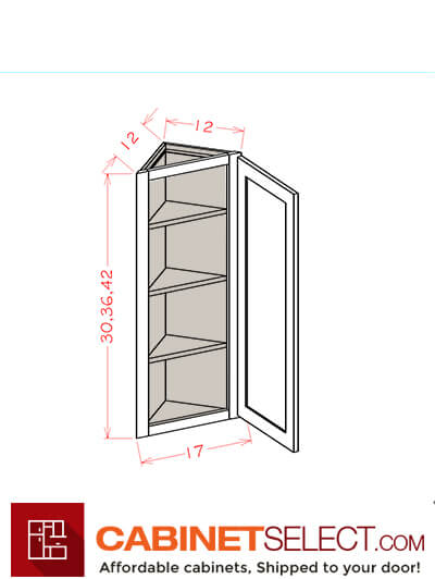 OT-AW1236: Oxford Toffee 12″ Angle Wall Cabinet 36″ H