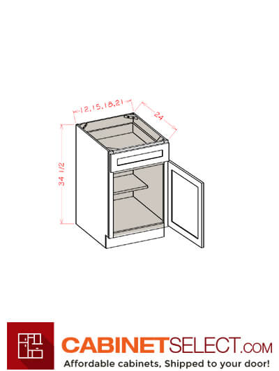 OS-B18: Oxford Green 18″ Single Drawer Single Door Base Cabinet