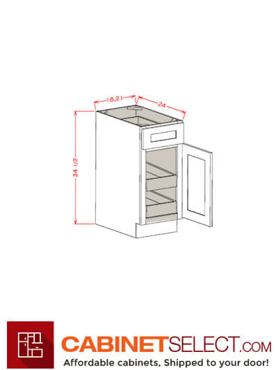 OM-B182RS: Oxford Mist 18″ Single Door Single Drawer Two Rollout Shelf Base Kit