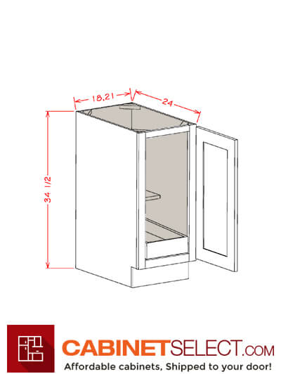 CW-B21FH1RS: Casselberry Antique White 21″ Single Full Height Door One Rollout Shelf Base Kit