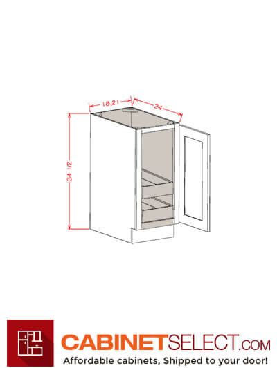 CW-B21FH2RS: Casselberry Antique White 21″ Single Full Height Door Two Rollout Shelf Base Kit