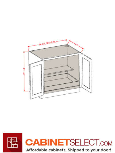 OM-B24FH1RS: Oxford Mist 24″ Double Full Height Door One Rollout Shelf Base Kit