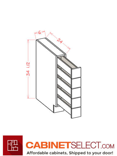 SD-BSDC6: Shaker Dove 6″ Spice Drawer Base Cabinet