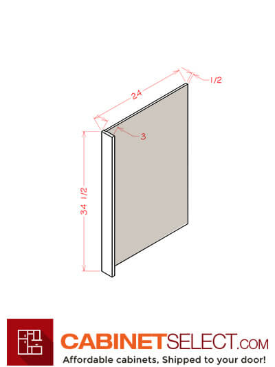 WS-DWR3: Shaker White 3″ Dishwasher End Panel