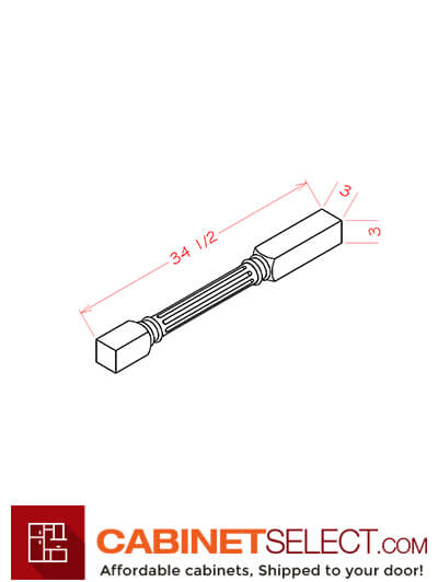 WS-FLDL: Shaker White Fluted Decorative Leg