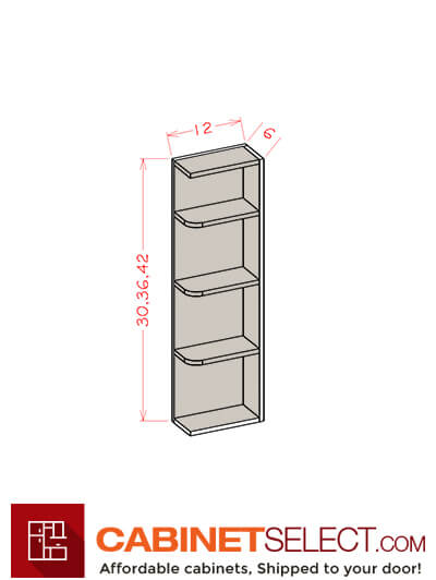 SCN-OE630: Shaker Cinder 6″ Open Ended Shelves 30″ H