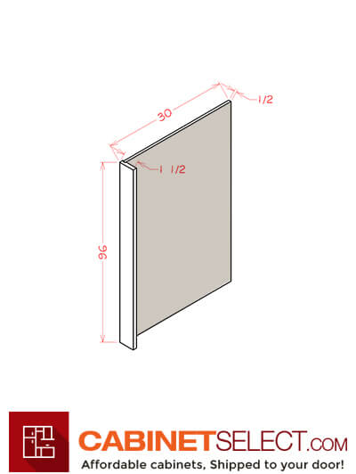 WS-REPV3096: Shaker White 3″ Refrigerator Panel 30″ Deep