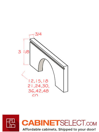 YW-TAA60: York Antique White 60″ Toe Kick Apron Molding Finished All Sides