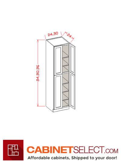 OS-U309624: Oxford Green 30″ Utility Cabinet Four Doors 96″ H