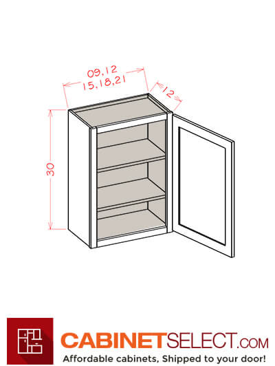 OS-W1230: Oxford Green12″ Single Door 30″ High Wall Cabinet