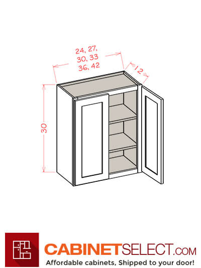 OS-W3030: Oxford Green 30″ Double Door 30″ High Wall Cabinet
