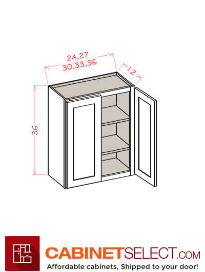 OS-W3336: Oxford Green 33″ Double Door 36″ High Wall Cabinet