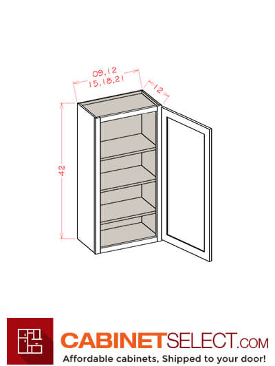 OS-W1536: Oxford Green 15″ Single Door 36″ High Wall Cabinet
