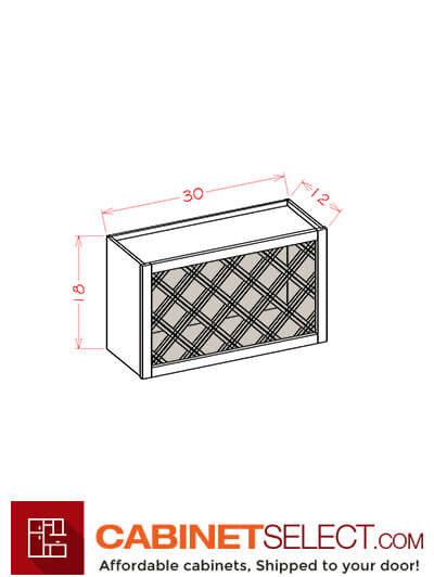 YW-WRC3018: York Antique White Wall Open Cabinet Kits Wine Shelf