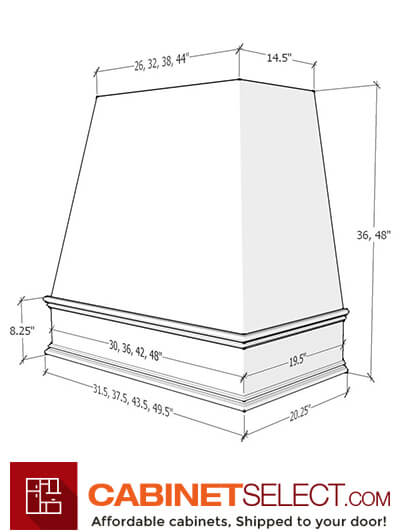 Shaker Dove Ral1v Hood | CabinetSelect.com