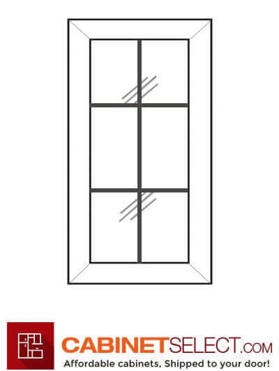 TW-W2442BMGD: Uptown White 24″ Mullion Glass Butt Door