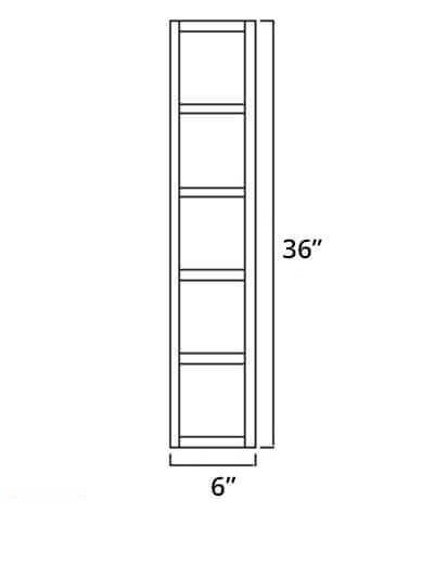 AH-WC636: Homestead Oak Shaker 6″ Specialty Cabinet