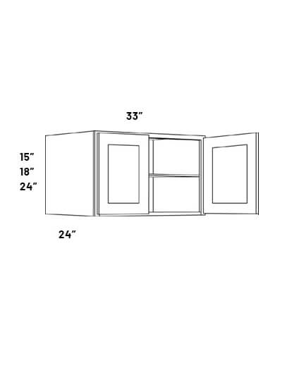 EB23-W3318X24: Elegant Stone 33×18 Double Door Wall Cabinet, 24″ Deep
