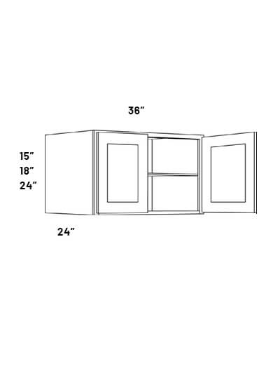 EB21-W3615X24: Elegant Ocean Blue 36×15 Double Door Wall Cabinet, 24″ Deep