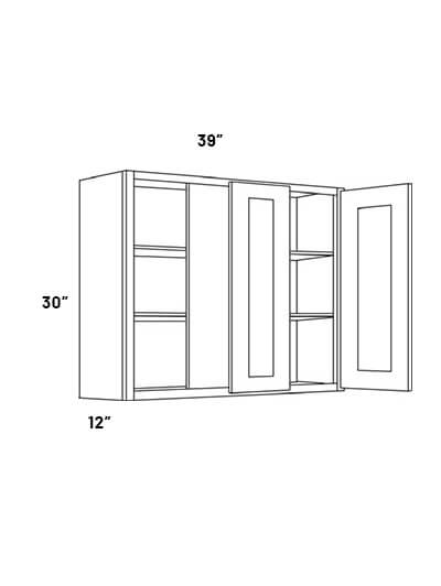 EB21-BLW39/4230: Elegant Ocean Blue – 39″W x 30″H Blind Wall Corner Cabinet